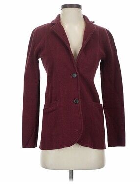 J Crew School Boy Knit Blazer Women's Burgundy Button Front Blazer Jacket